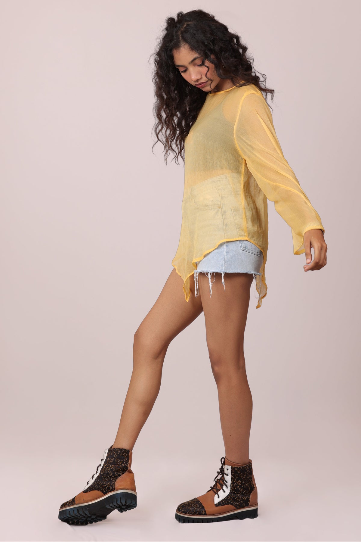 Yellow Unhinged Asymmetric Top
