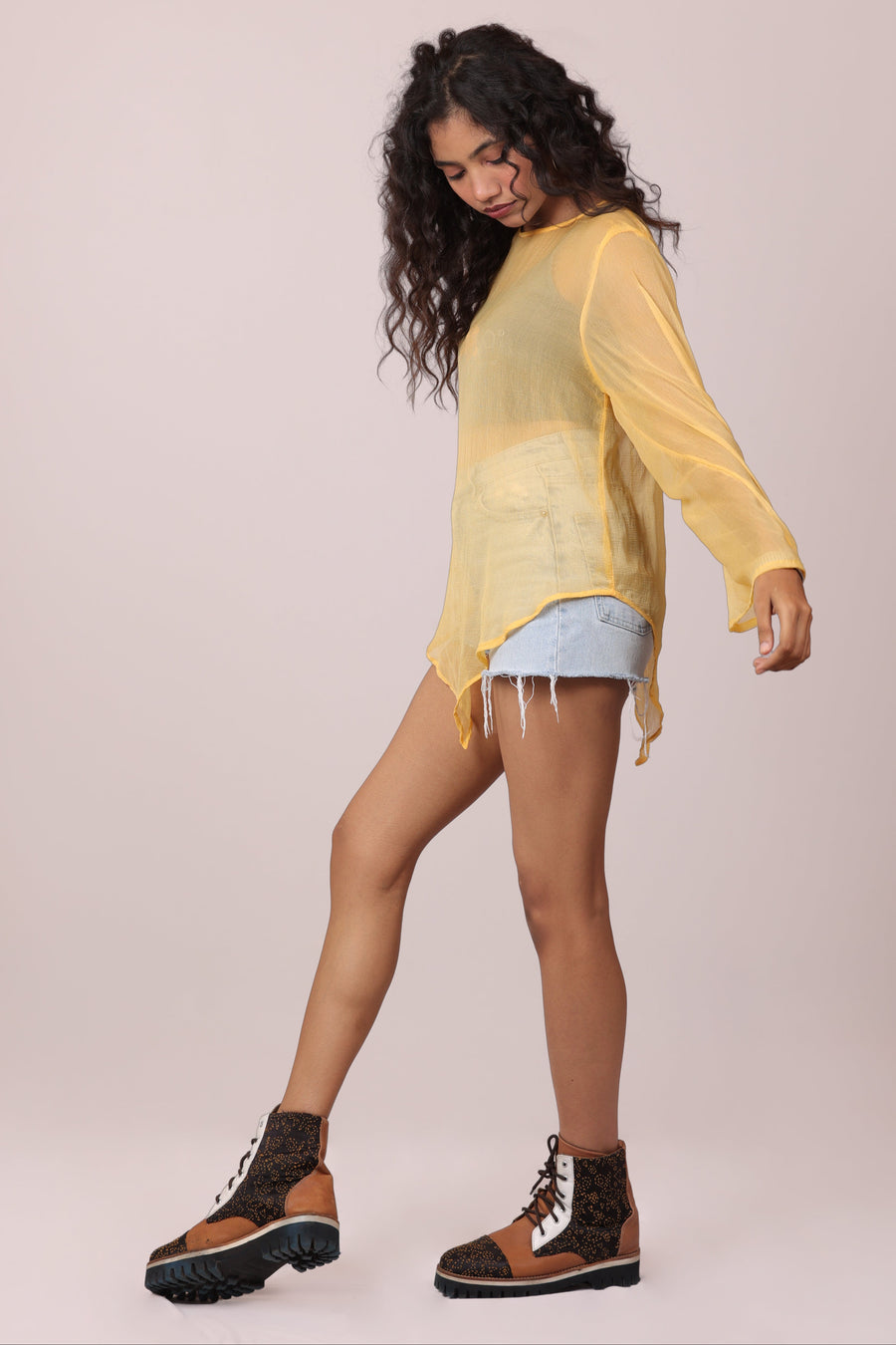 Yellow Unhinged Asymmetric Top