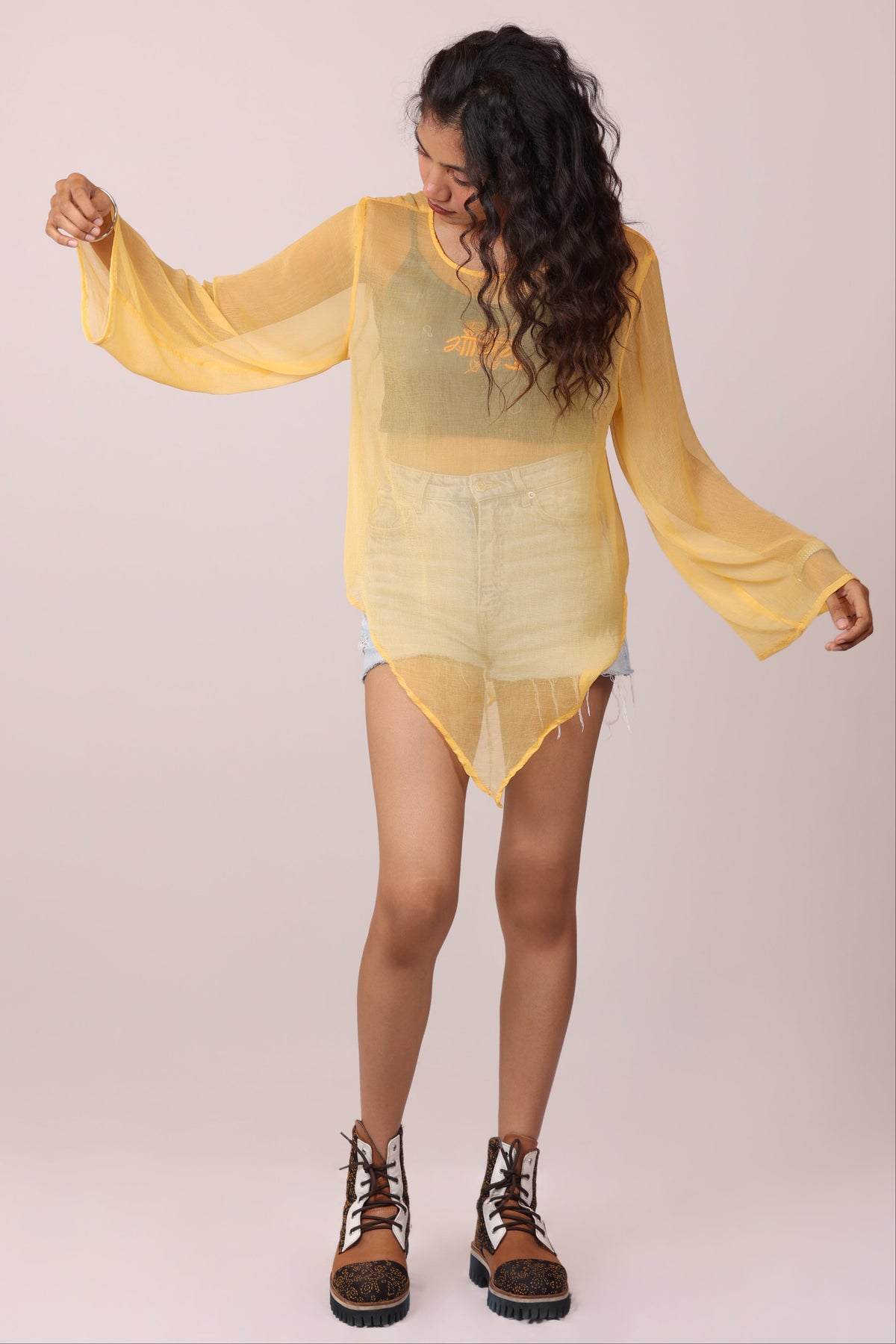 Yellow Unhinged Asymmetric Top